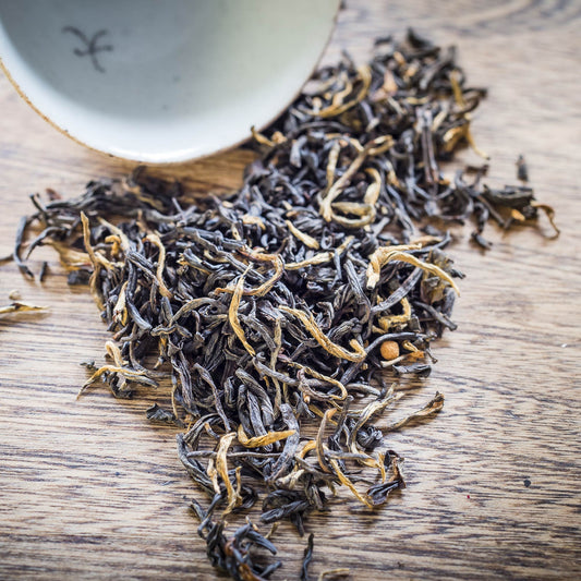 individual leaves of our Chinese Emperor's Breakfast tea