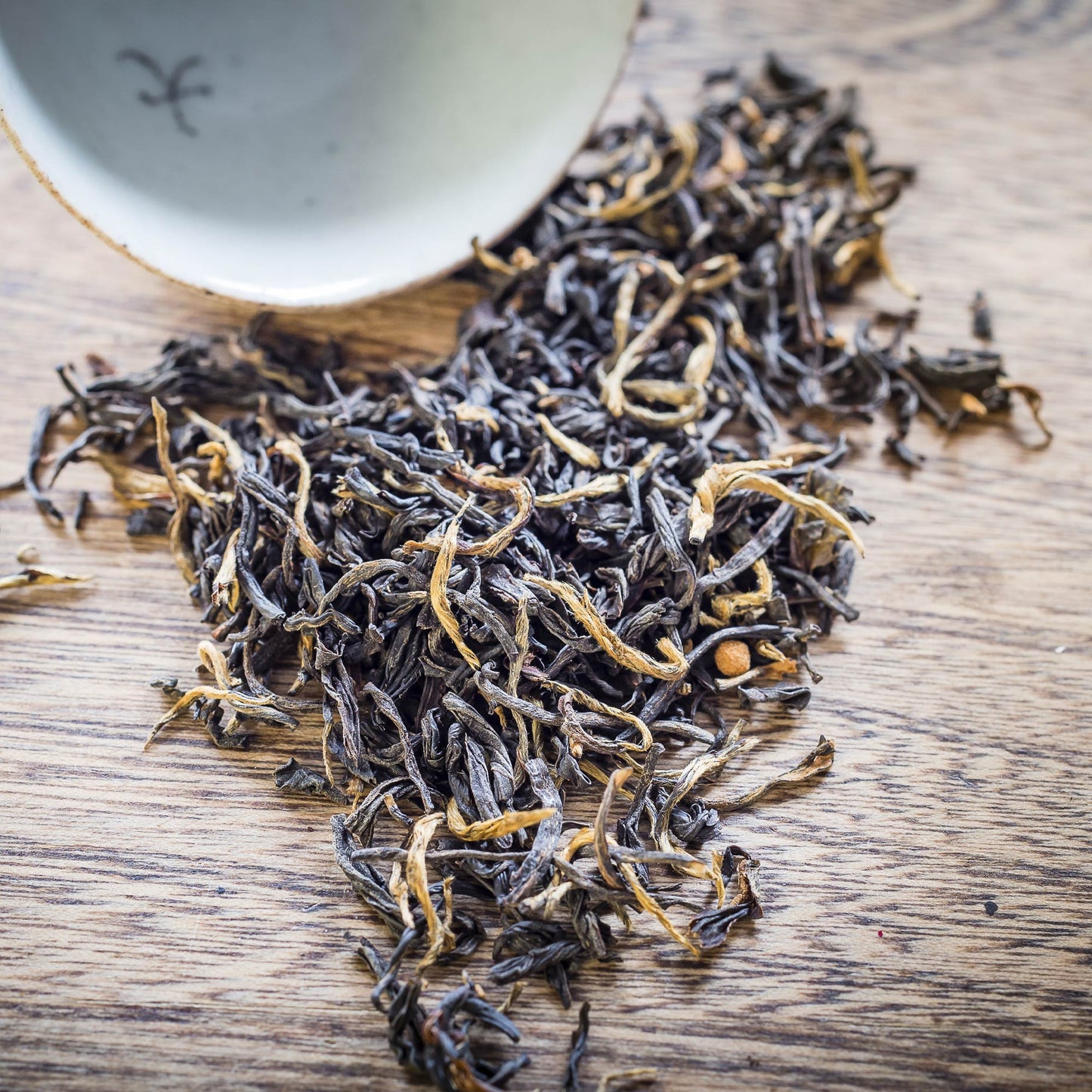 individual leaves of our Chinese Emperor's Breakfast tea