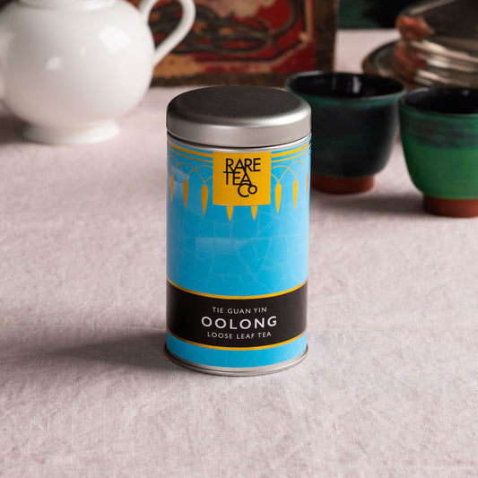tin of Rare Tea Company Chinese Tie Guan Yin Oolong loose leaf tea
