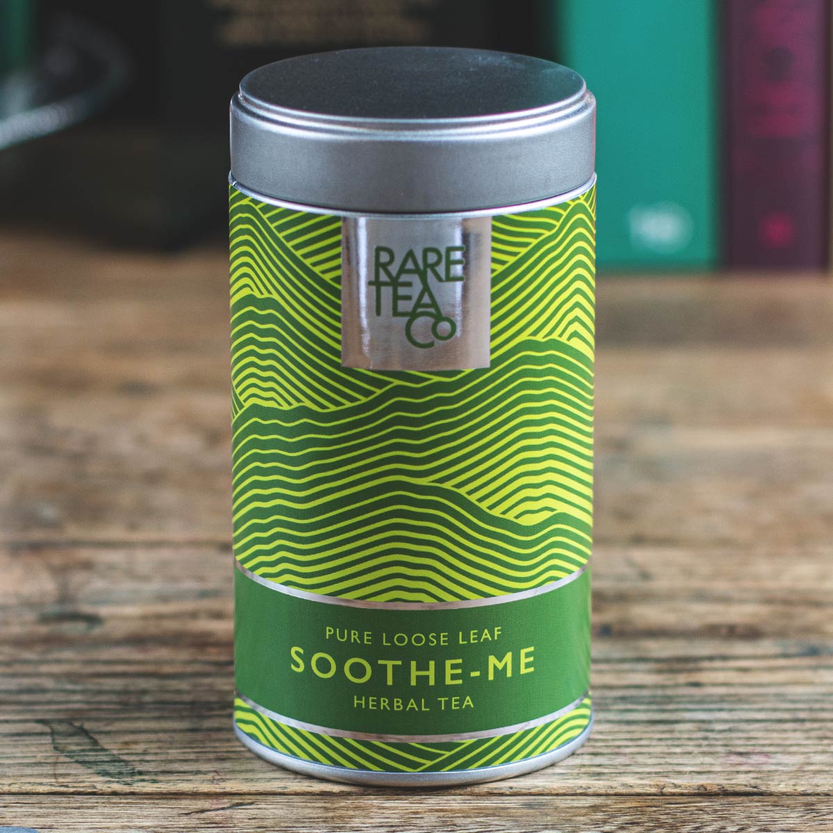 tin of Rare Tea Company Soothe-Me loose leaf herbal tea